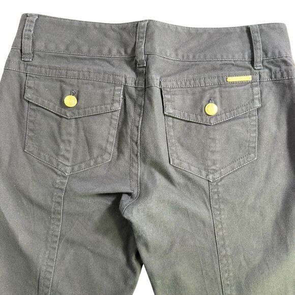 Michael Kors Black Gold Zipper Stretch Skinny Jeans Gold‎ Zip Ankle Women Size 4 - Picture 9 of 14